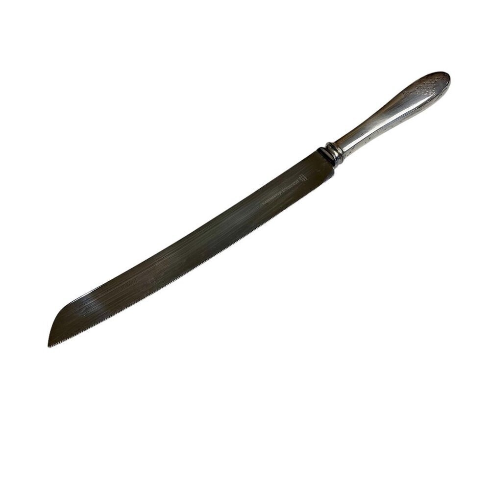 1960s Manchester Sheffield England Sterling and Stainless Steel Blade Cake Knife
